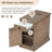 Classic Vintage Livingroom End Table Side Table With USB Ports And One Multifunctional Drawer With Cup Holders, Antique Brown (Old SKU: WF296294AAD)-1831372181
