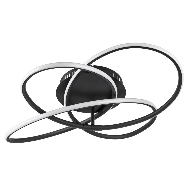 Fieldale LED Flush Mount, Black/Gold, 13cm H x 60cm W x 60cm D