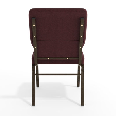 Lionel 18.5"W Stacking Church Chair in Fabric - Copper Vein Frame
