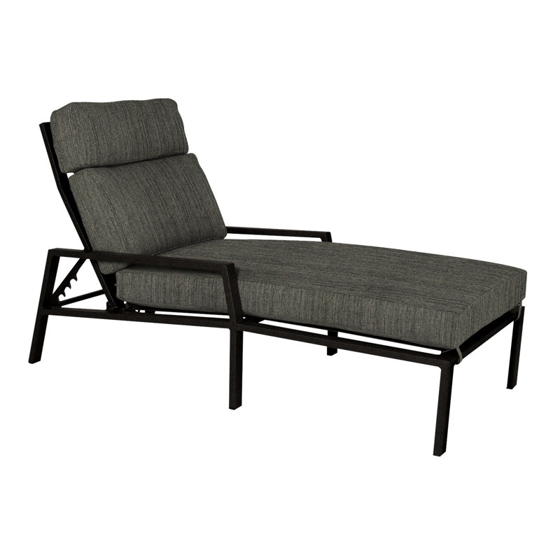 Aris Outdoor Chaise Lounge, Carbon Black, Alcazar Redwood