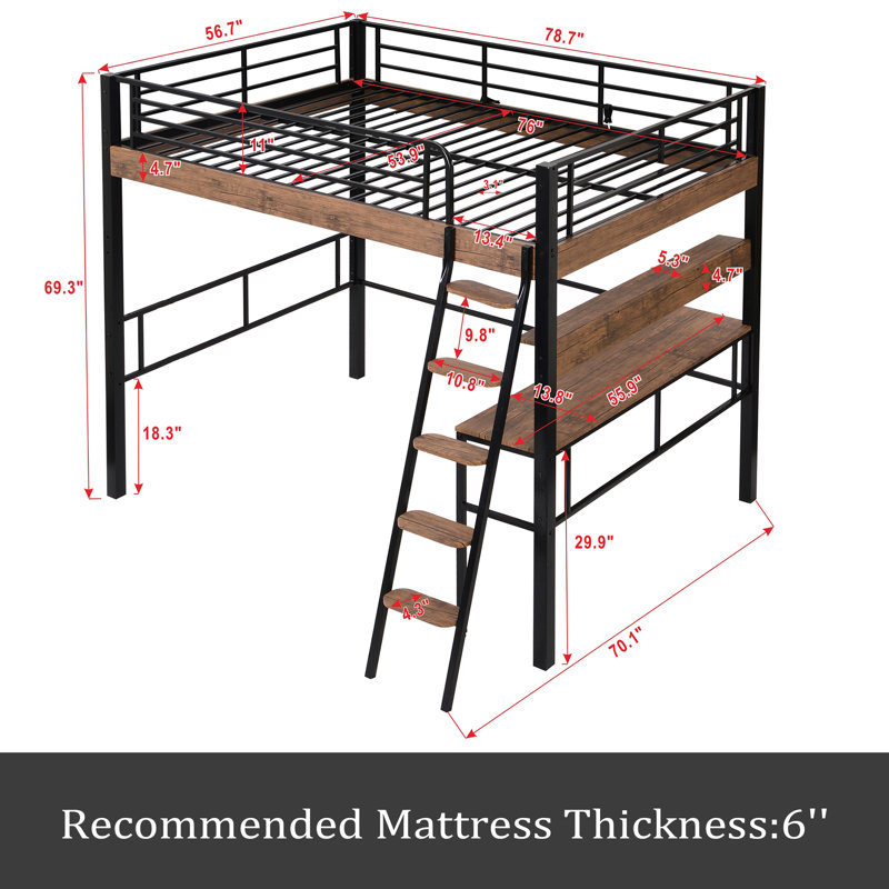 Lit mezzanine pour enfants Dorielle, Double