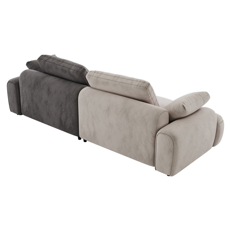 " large two-seat sofa | modern upholstered design | suede fabric | stylish addition to any living space, Beige/Gray