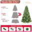 Arbre de Noël de 7,5 pi idéal pour la décoration saisonnière, 2155 extrémités en PE + branches, branches à charnières réalistes, base en métal robuste, style réaliste, arbre de 54,83 po de hauteur, 91,16 po de hauteur, support festif, double-1664844555