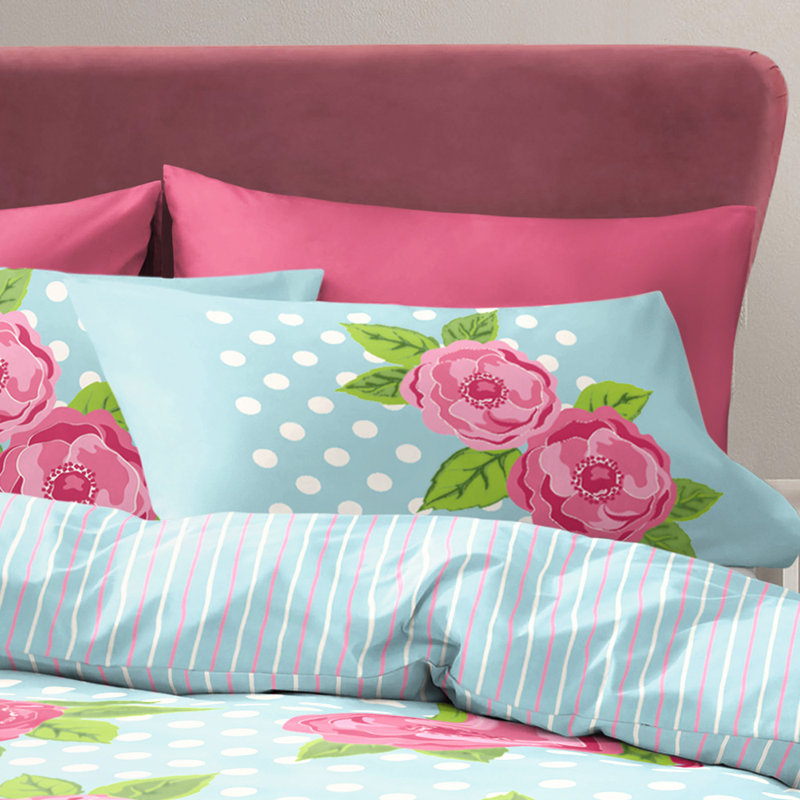 Cavato Floral Duvet Cover Set, Single, Red