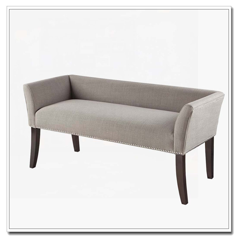 Upholstered Accent Bench, Gray