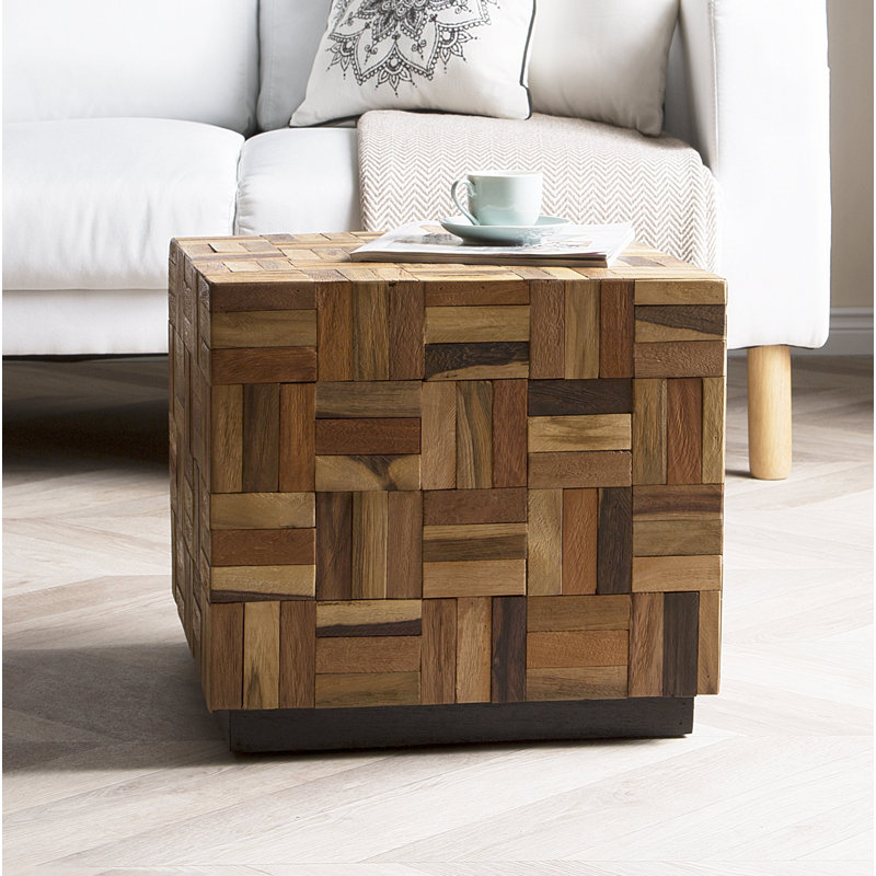 Digiovanni Solid Wood Block End Table