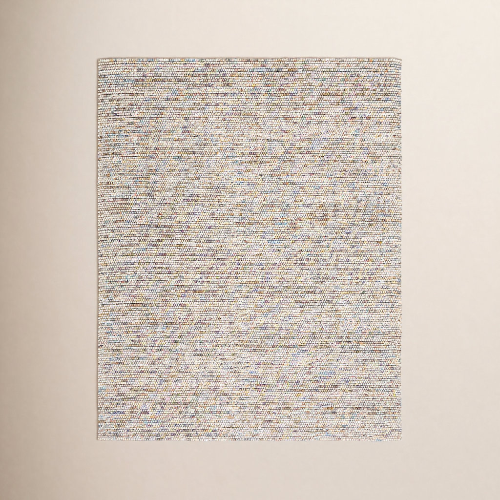 Elle Ivory Multi Hand-Woven Flatweave Rug, Rectangle 6' x 9'