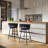 Sabiye 28" Counter Height Bar Stools Set of 4 - 360° Swivel with Suede Fabric & Modern Woven Design, Backrest & Footrest for Kitchen Cafe Pub-1903988957
