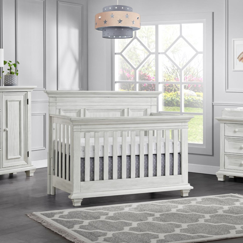Lit de bébé convertible 4-en-1 WESTON, Blanc rétro