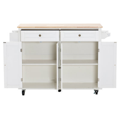 Kitchen Island With Sliding Drop Leaf For Bar Table, Kitchen Carts On Wheels With Storage, Towel Rack, Drawers Island Table For Kitchen, Dining Room, by Winston Porter