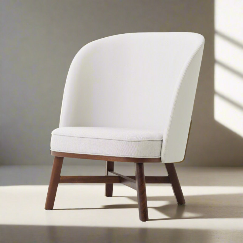 Mr B Lounge Chair, L493 Sanfor Oyster 0021 Linen/Natural Walnut