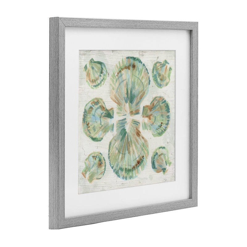 «Saltwashed Shells Symmetry», impression sous verre encadrée, design par June Erica Vess, H 16 po x l 16 po