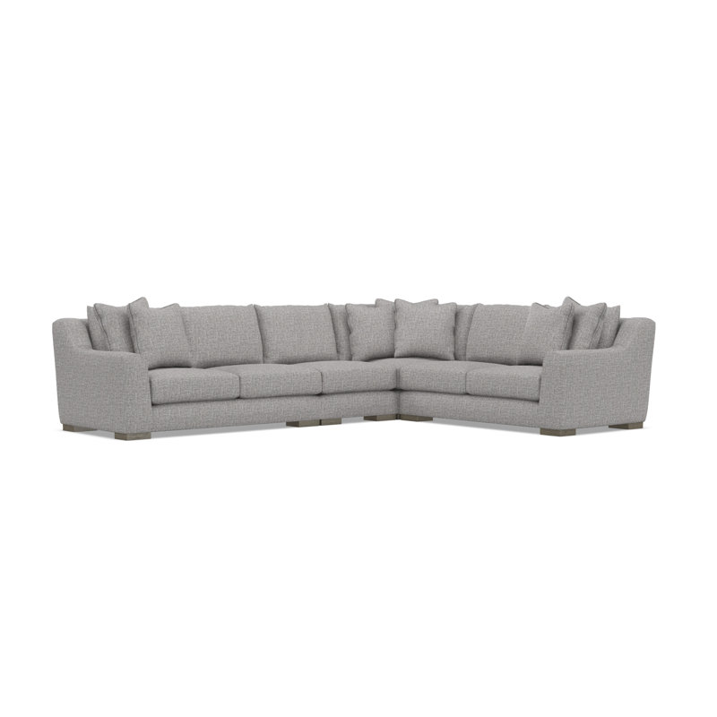 Gabi 5-Piece Fabric Sectional, Gray Polyester, 35" H x  140" W x 110" D, Right Hand Facing