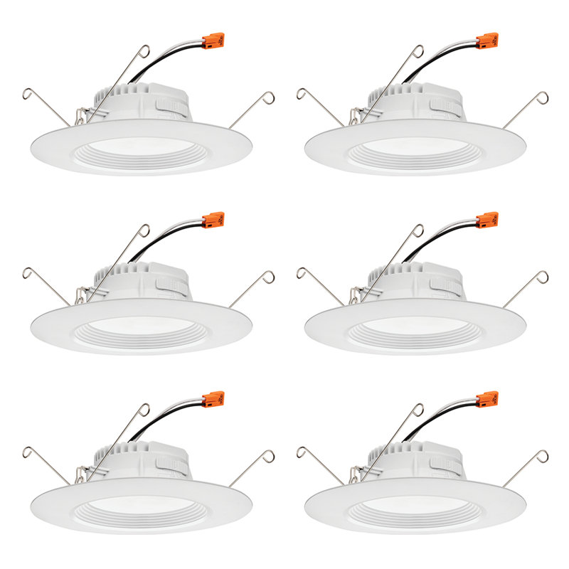 6'' Selectable Color Temperature 7.2 Watt Dimmable Air-Tight LED Retrofit Recessed Lighting Kit