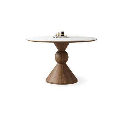 Walnut Round Sintered Stone Dining table