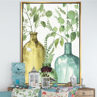 «Mixed Botanical Green Leaves», reproduction d'art sur toile
