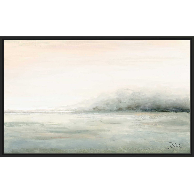 Brouillard clair par Patricia Pinto - Peinture, Cadre flottant noir, H 31,5 po x l 51,5 po x P 2 po