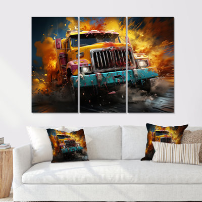 «Expressionist Monster Truck Fury II», ensemble d'art sur toile