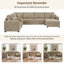 Canapé modulaire en forme de U de 134 po, canapé en chenille 5 places avec méridienne, porte-gobelets, tiroir de rangement et 3 coussins-345292879