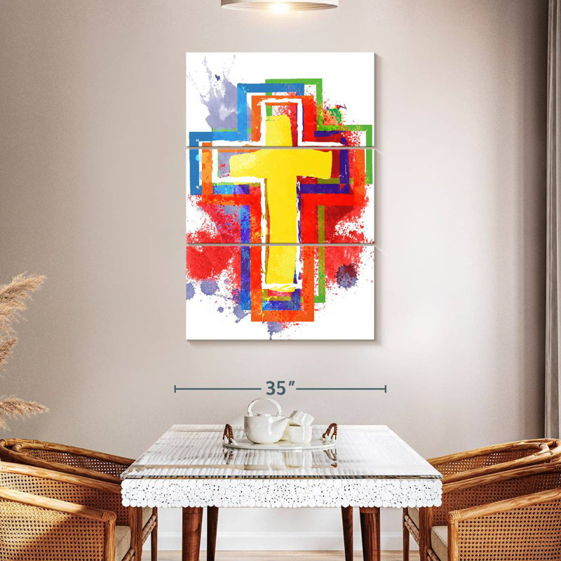 Adella Multicolor Cross, 32" H x 20" W