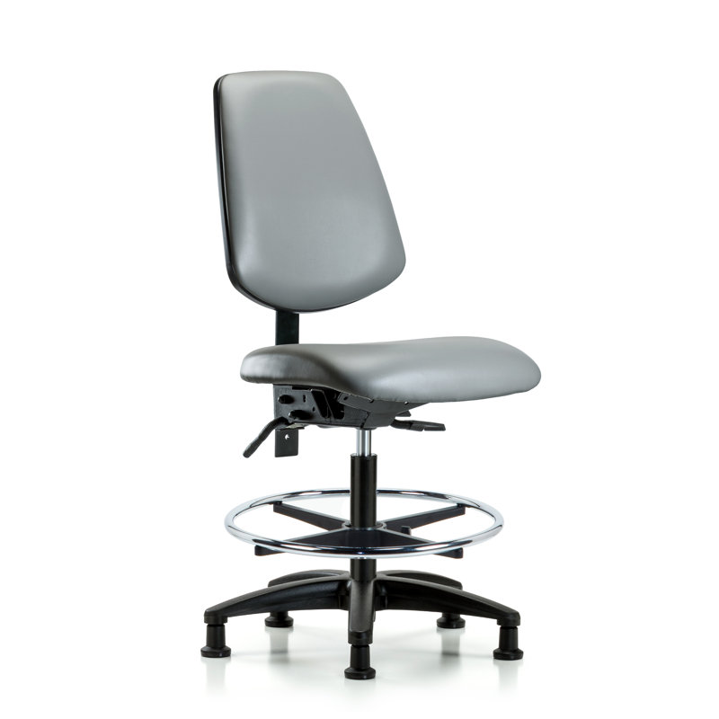 Chaise de bureau Kyeron, Non, Gris clair, Patins