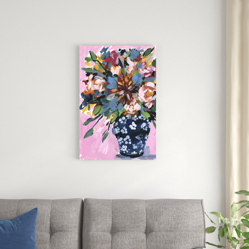 Bouquet dans un vase I, H 30 po x l 20 po x P 1,25 po
