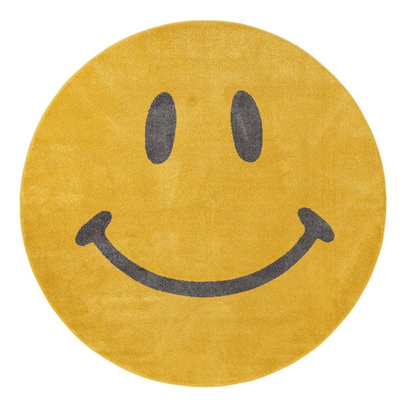 Unique Loom Smilie Whimsy Kids Rug, Round 3'3"