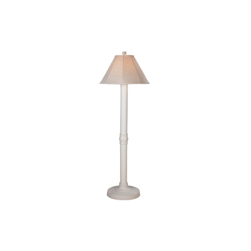 Delois 60'' Traditional Floor Lamp, White, Linen Canvas