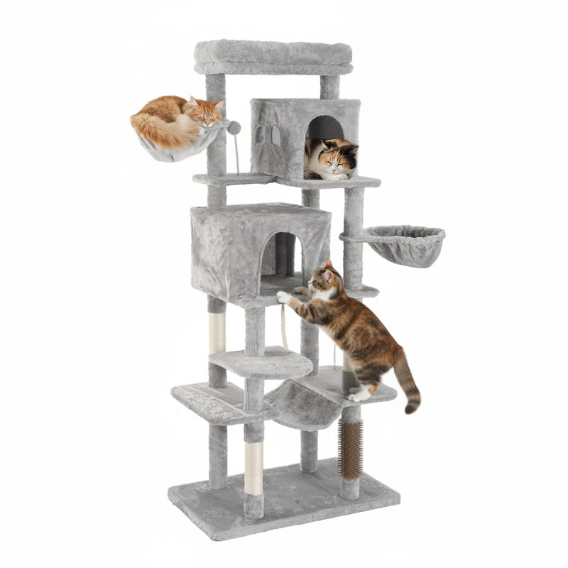176 H Cat Tree, Light Grey