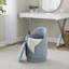 Tabouret de coiffeuse 18 "avec pivot en tissu bleu clair-1558327147