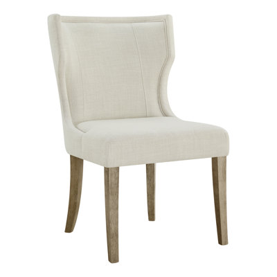 Chaise de salle à manger rembourrée H 19,69 po avec pieds en bois massif Bontrager