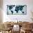 " Dark Blue Blend World Map Multi Piece Canvas Print " 3 - Pieces-93059214