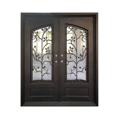 Trellis Nature-Inspired Iron Double Doors