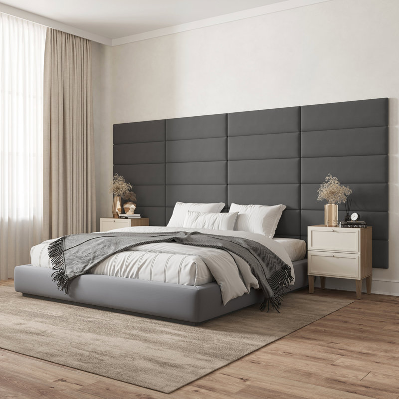 Aprameya Upholstered Headboard, Grey