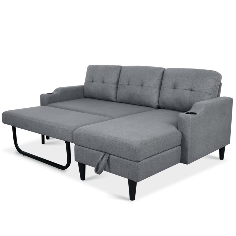 Canapé-lit moderne, Tissu gris
