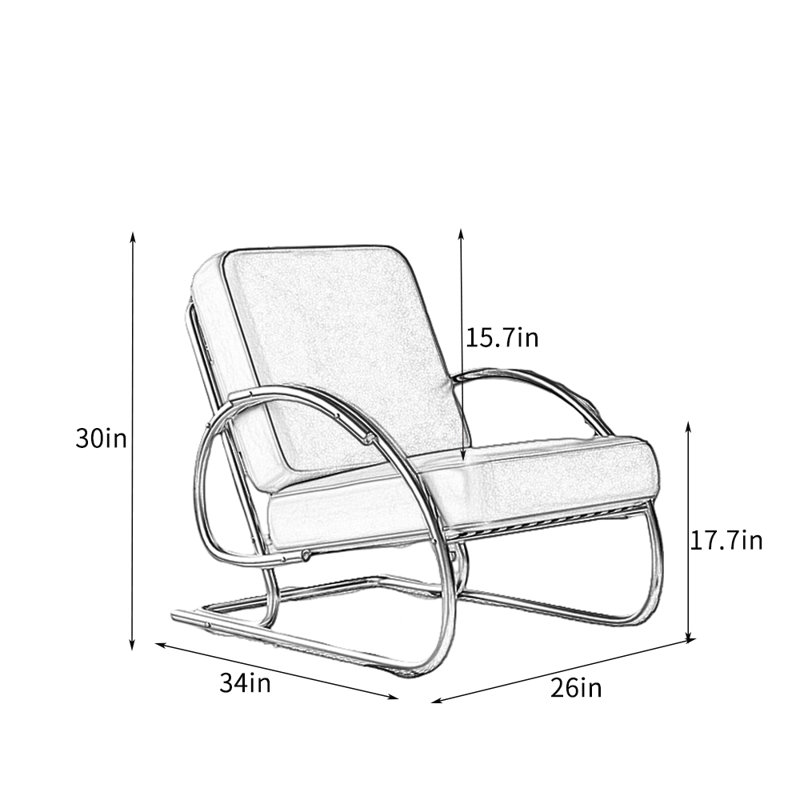 Minimalist Shaped Stainless Steel Single Chair.