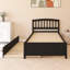 Cadre de lit plateforme 80 po x 42 po avec lit gigogne en bois-1111130889