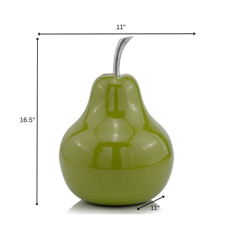 Annebeth Pera Blanco Pear, Green, 16" H x 11" W x 11" D