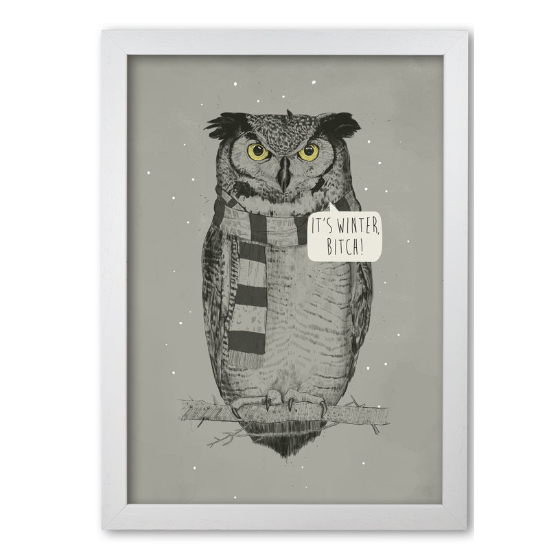 It's Winter B*Tch 1 Piece Wall Art, 42 cm H x 29.7 cm W x 5 cm D, White Grain