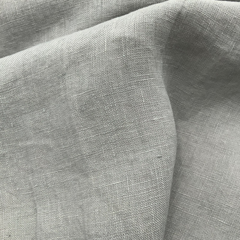 Dante Laundered Linen Drapery Panel, 50" W x 96" L, Stone Gray