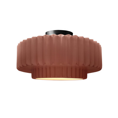 Radiance Ceramic Pleated Semi-Flush Mount
