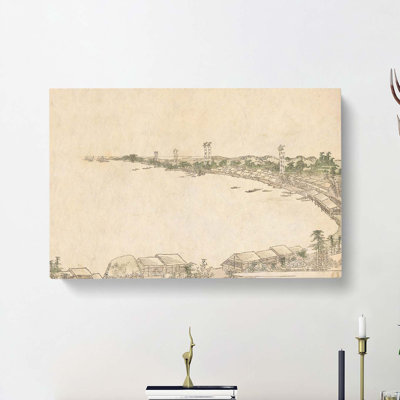 Coastline by Katsushika Hokusai - Wrapped Canvas