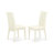 5 Piece Dining Set Includes a Round Dining Table with Pedestal and 4 Linen Fabric Kitchen Room Chairs, Linen White-1782436619