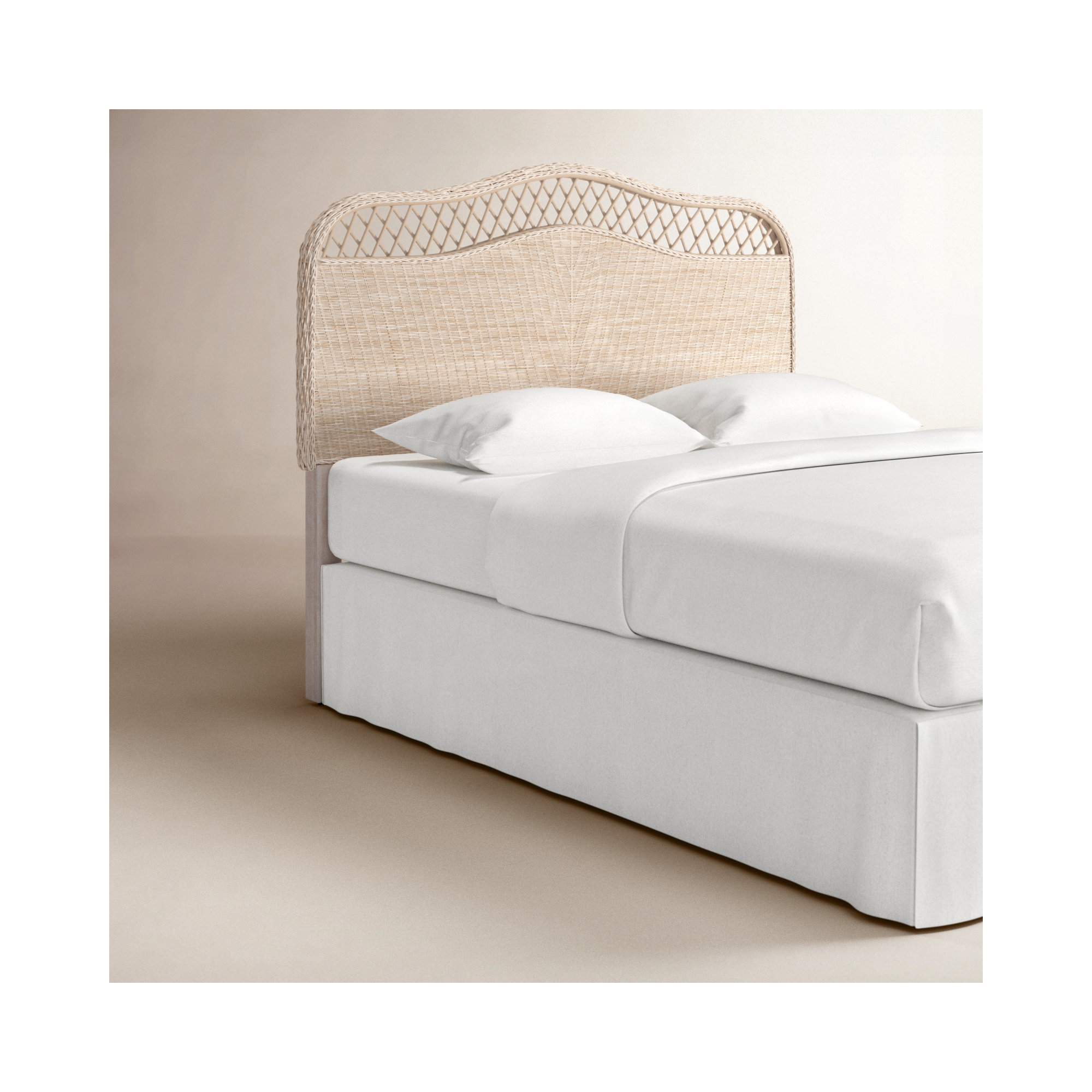 Almus Headboard, Queen, White Washed