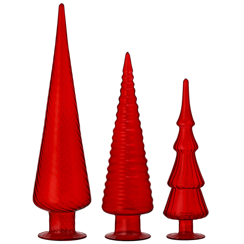 10/12/15" Glass Tree Trio Set/3