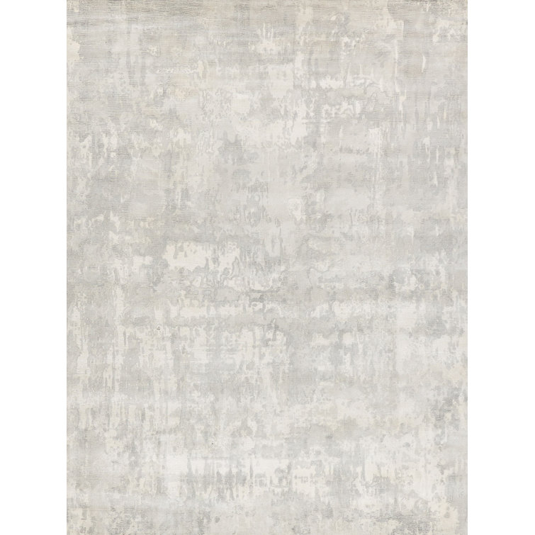 Murano Abstract Hand Loomed Silver Area Rug