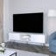 Table de télévision blanche avec compatibilité de 55 po - Rangement et console fonctionnelle avec pieds en épingle et console pour téléviseur, 2 tiroirs
