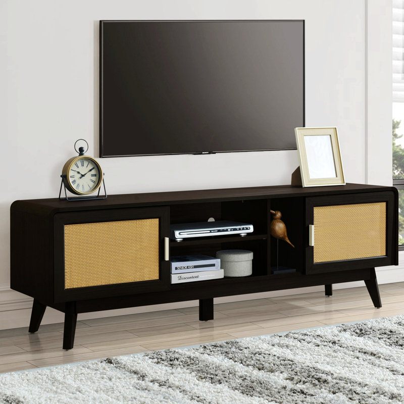 Meuble télé avec armoires de rangement pour téléviseur de 65 po