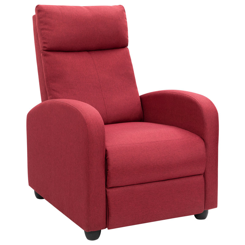 Anikha Upholstered Recliner, Red Cotton Blend