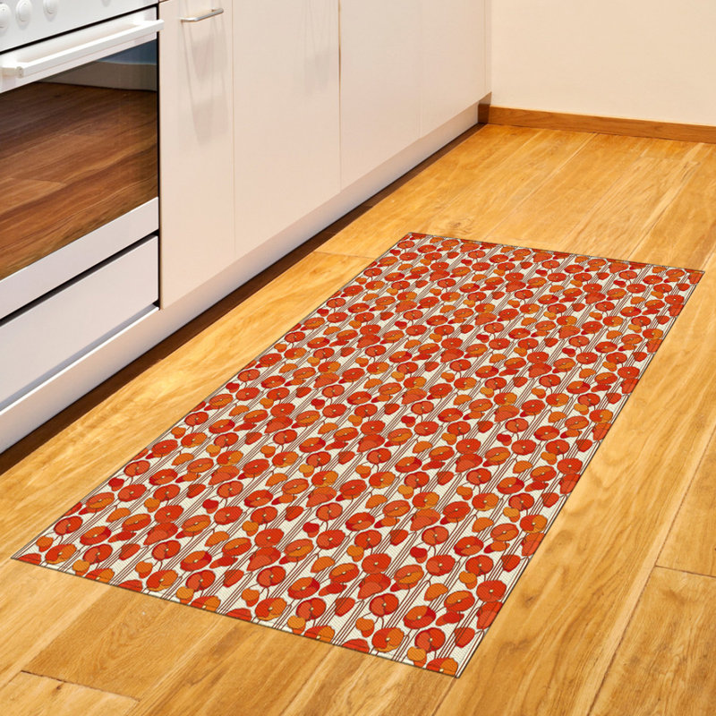 Tapis décoratif floral à haute densité en fibres de polyester, Rectangle 2 pi 7 po x 5 pi